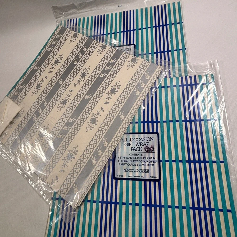 Vintage Gift Wrap Lot 14 Backs Birthday Wedding Baby Shower Avon Cleo Artfare